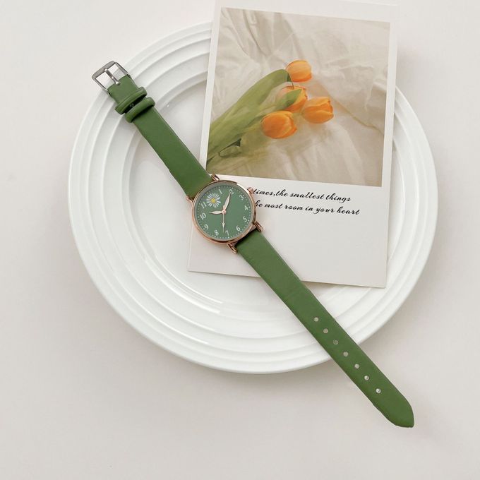 Green Daisy Ladies Watch