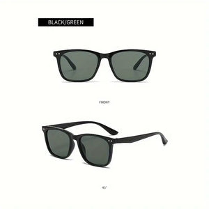 Retro Casual Unisex Sunglasses (Black and Ink Green)