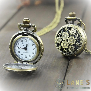 Antique Flower Pocket Watch showing opened and closed