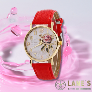 Floral Rose Ladies Watch (Limited Edition Red)