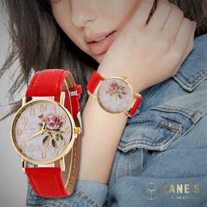 Floral Rose Ladies Watch (Limited Edition Red)