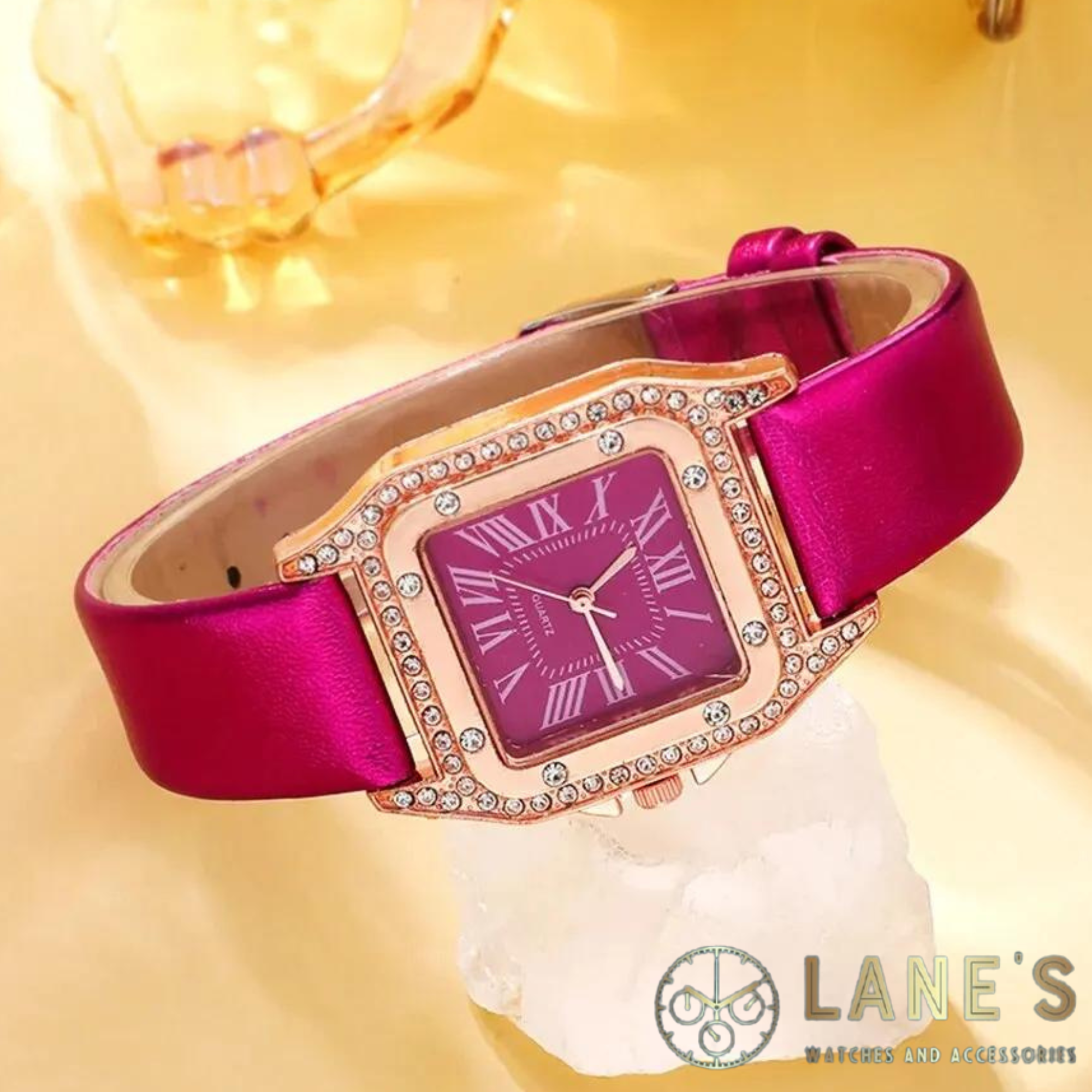 Pink Crystal Ladies Watch