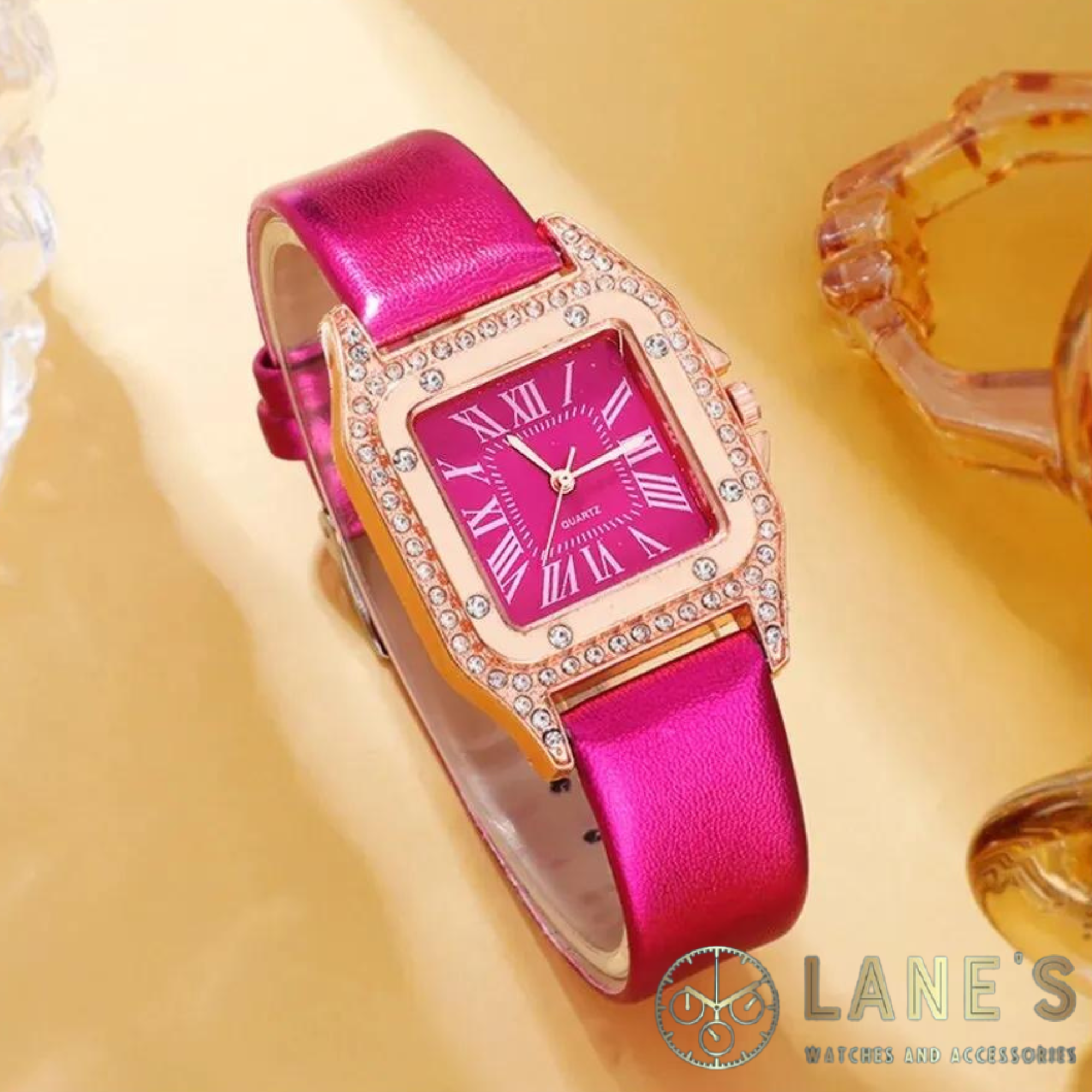 Pink Crystal Ladies Watch