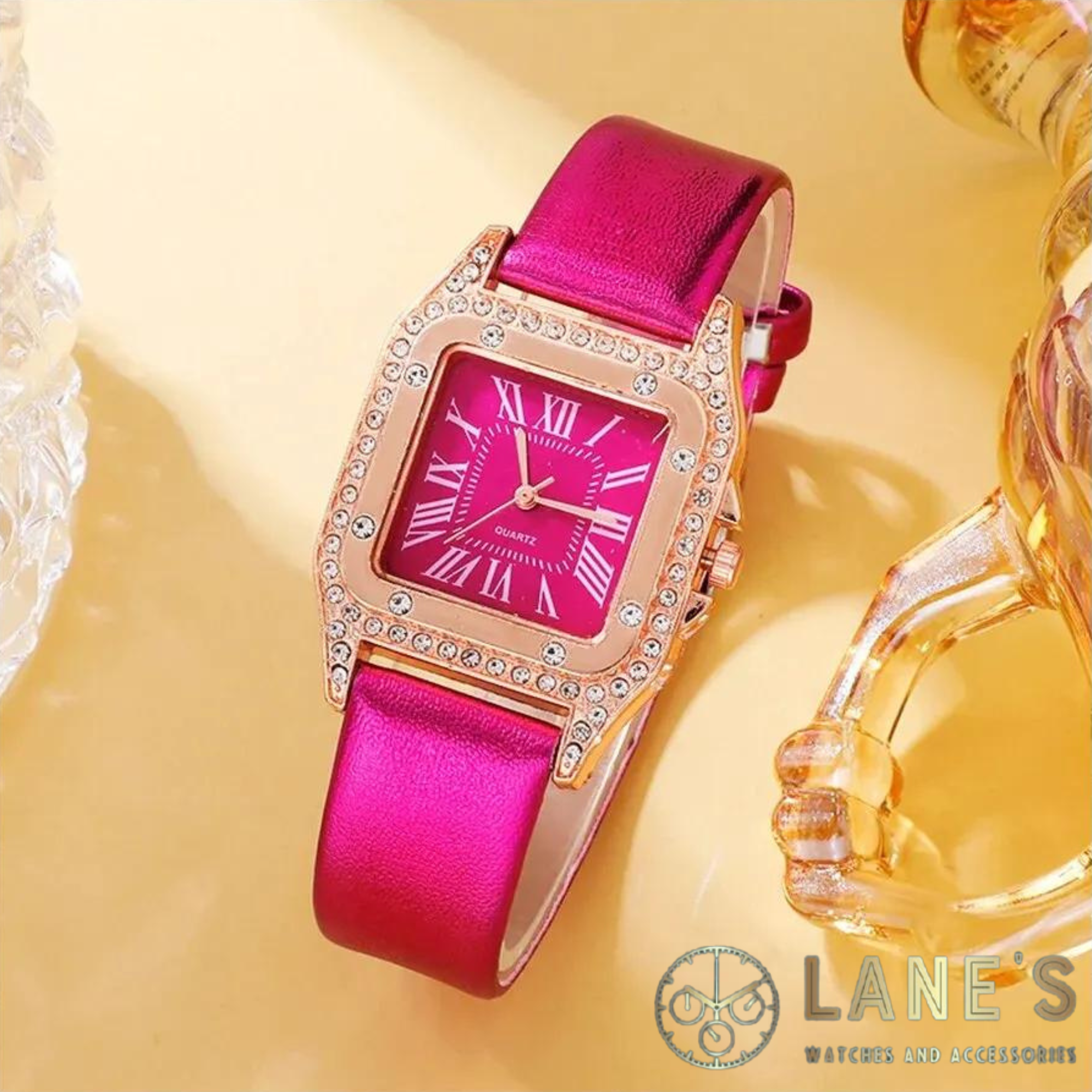 Pink Crystal Ladies Watch