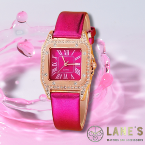 Pink Crystal Ladies Watch