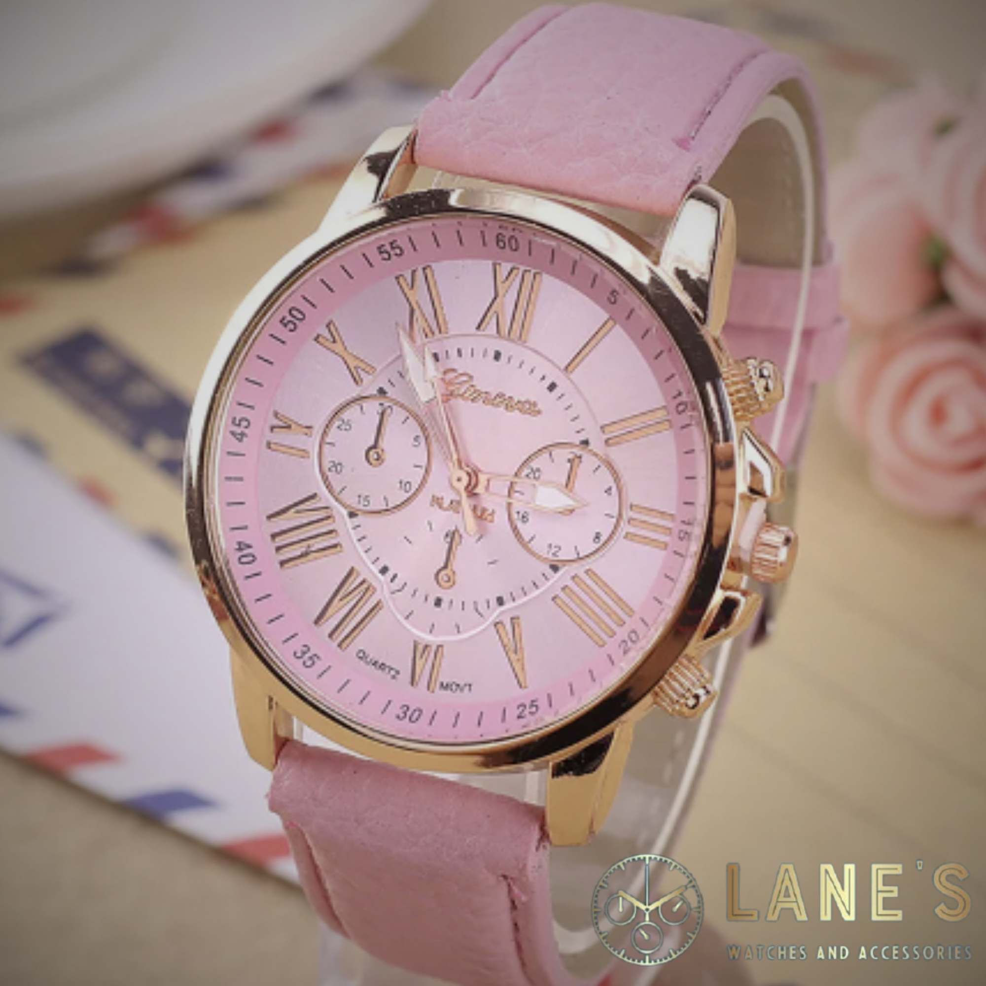 Pink Numerals Ladies Watch