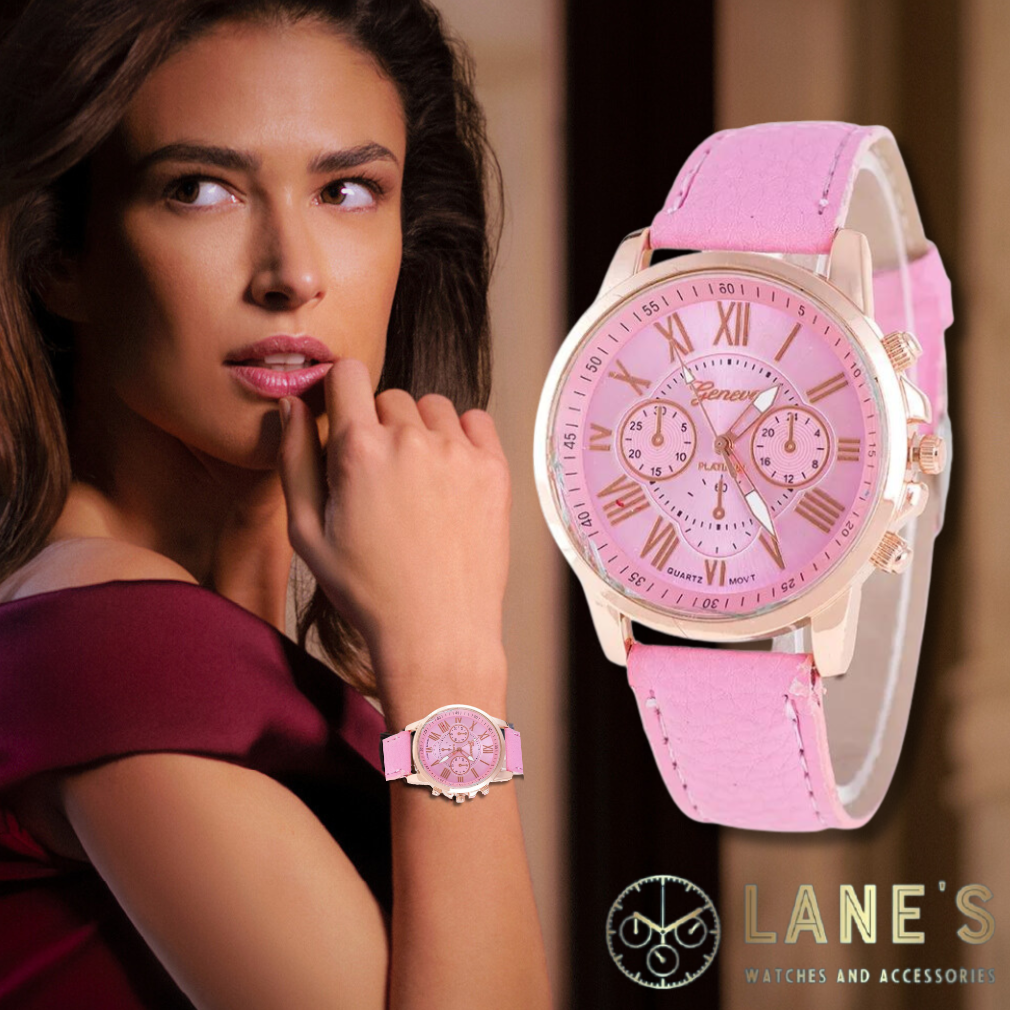 Pink Numerals Ladies Watch