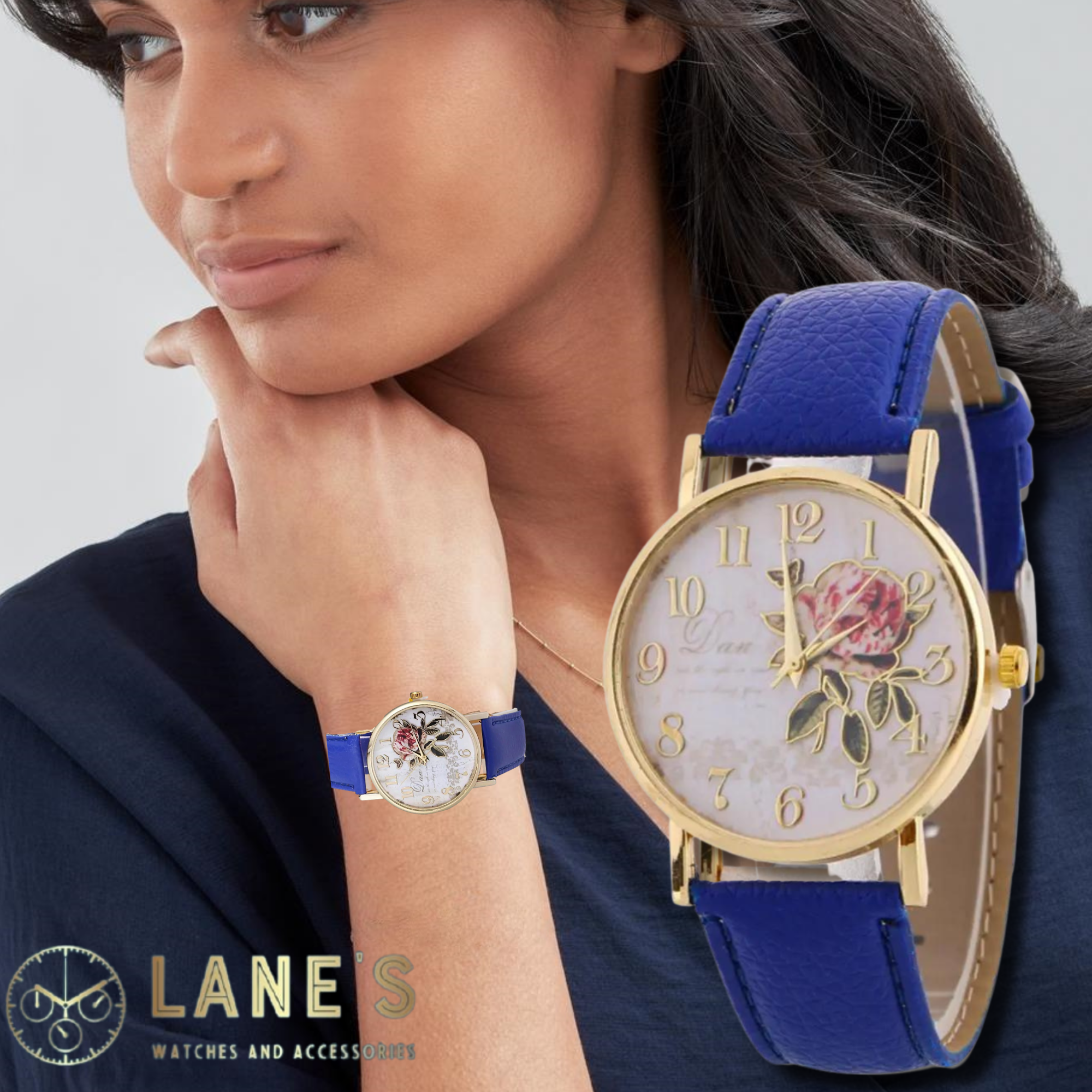 Floral Rose Ladies Watch (Limited Edition Blue)