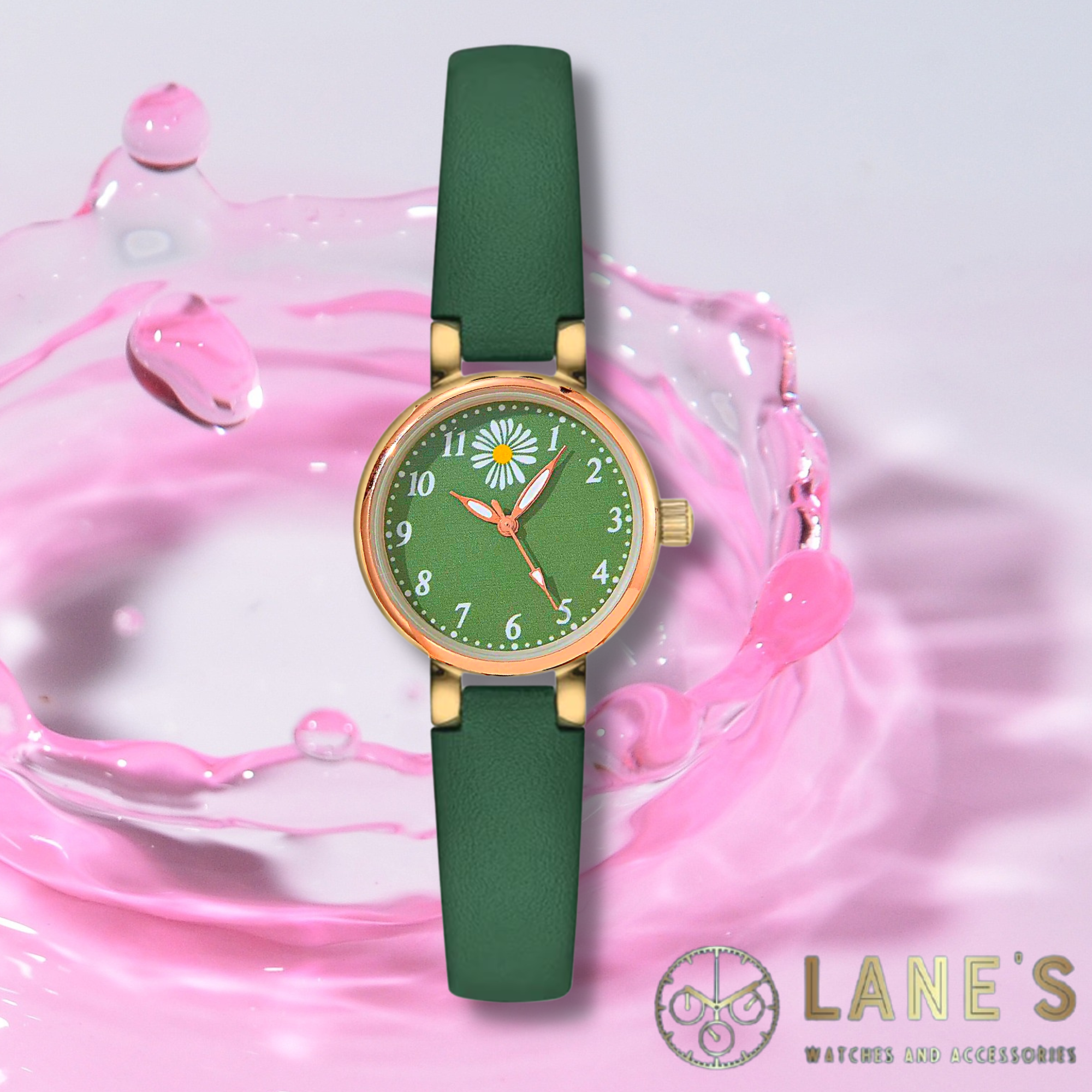 Green Daisy Ladies Watch