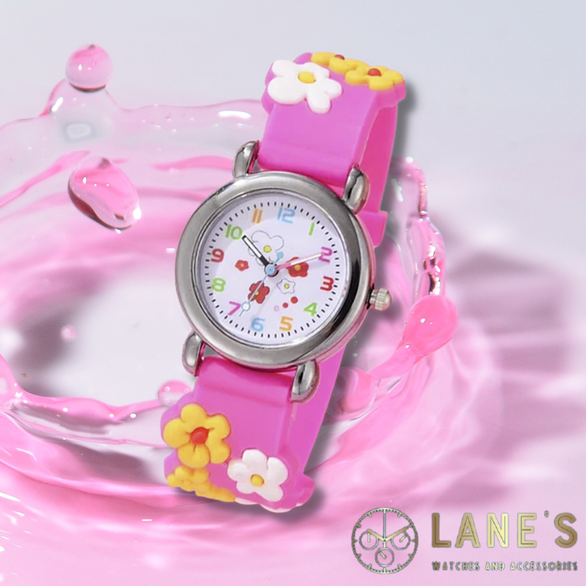 Pink Flowers Children's Watch