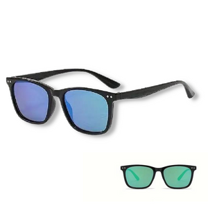 Retro Casual Unisex Sunglasses (Green and Titanium)
