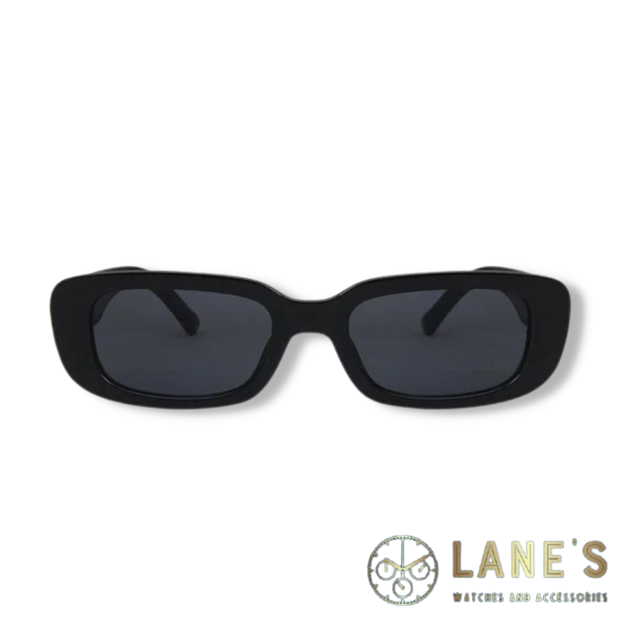Black Retro Rectangle Unisex Sunglasses