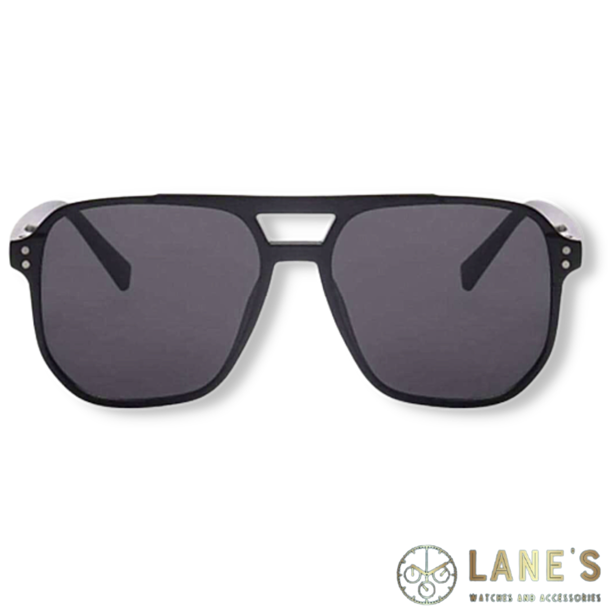Black Double Bridged Aviator Unisex Sunglasses