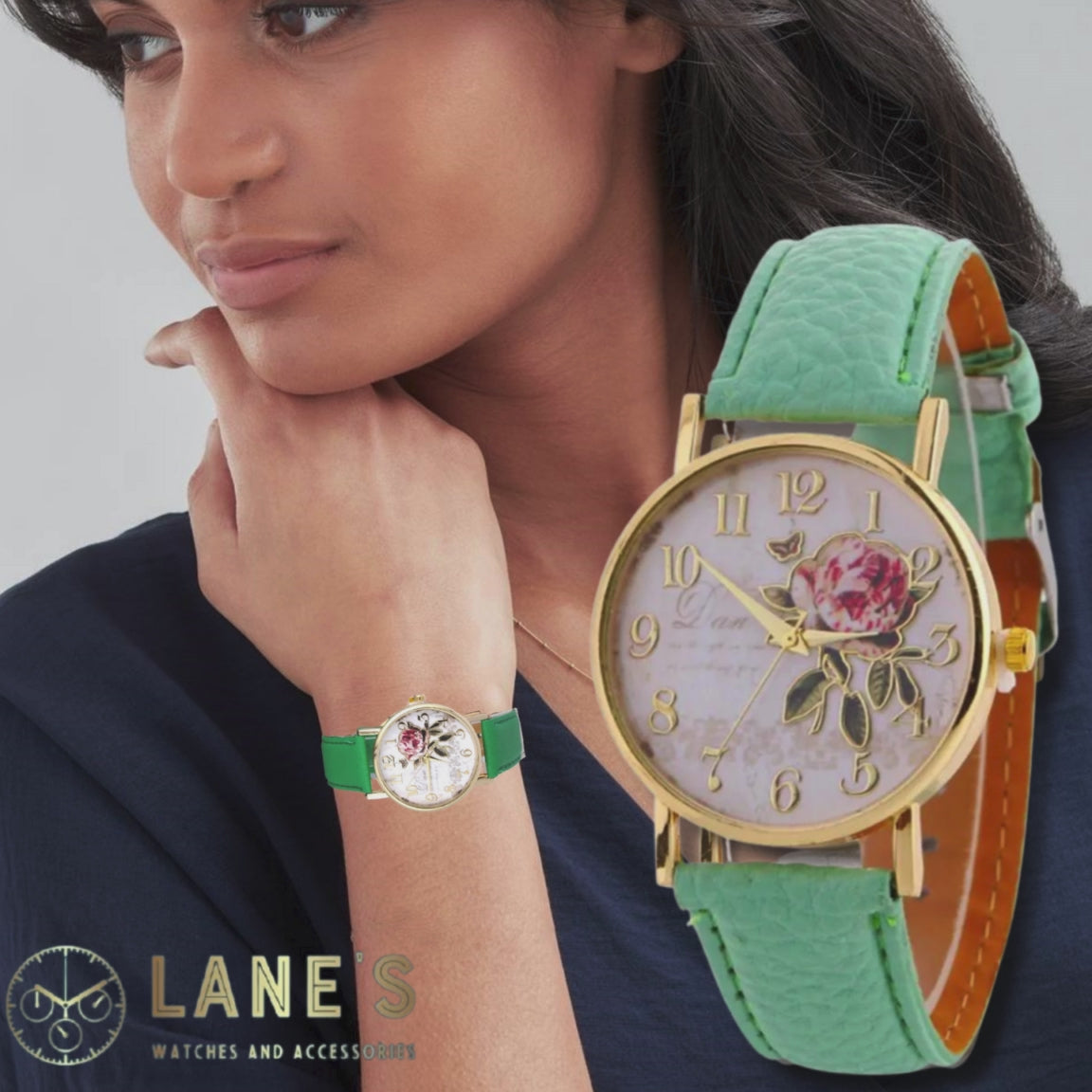 Floral Rose Ladies Watch (Limited Edition Green)