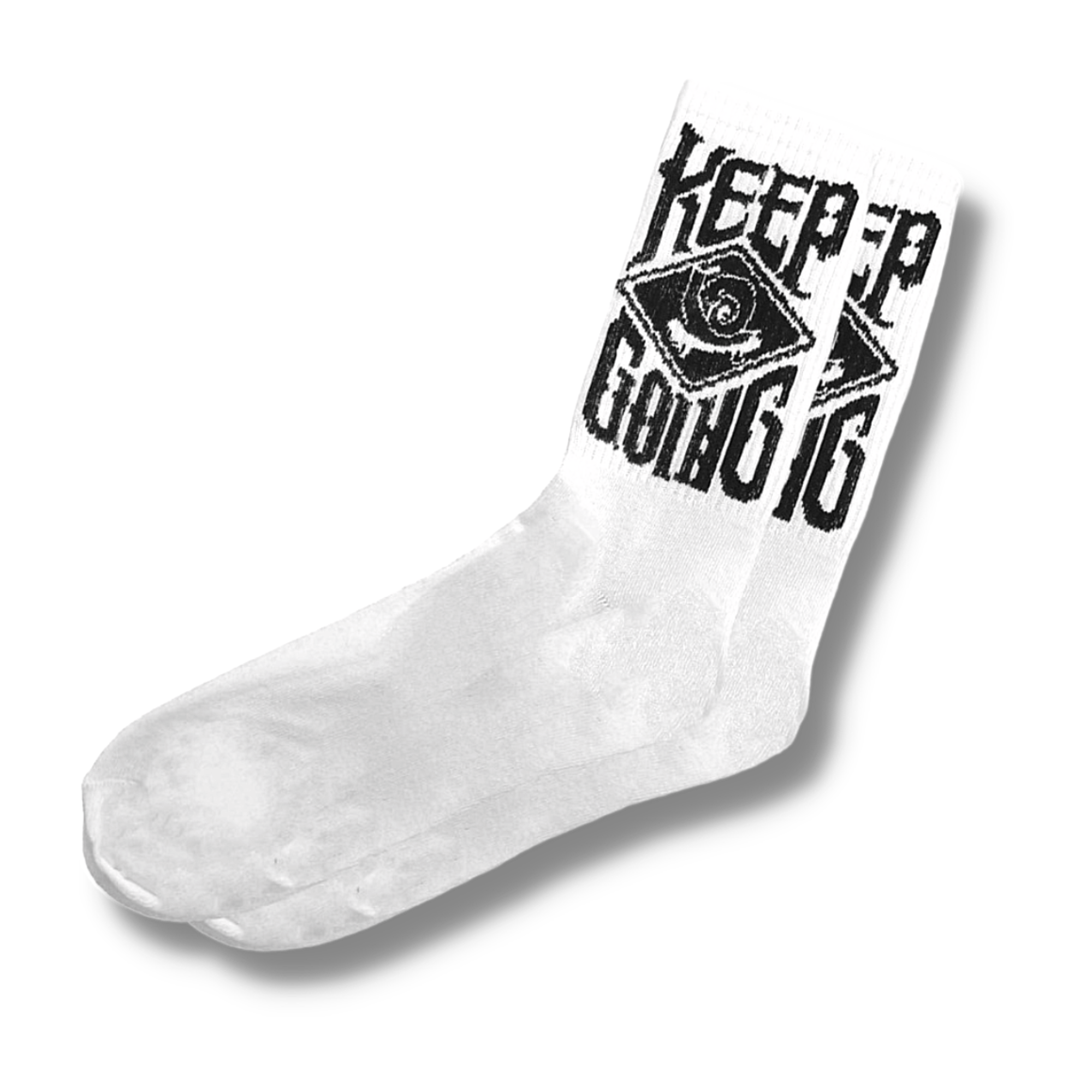 Keep Going (White) Men's Socks (Size 6-10)