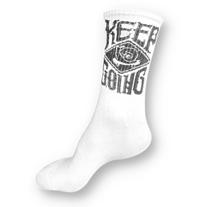 Keep Going (White) Men's Socks (Size 6-10)