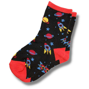 Space Rockets Children's Socks (Size 6-8.5 and 9-12)
