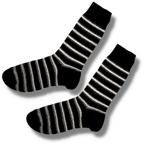 Grey Thick Striped Men's Socks (Size 9-12)
