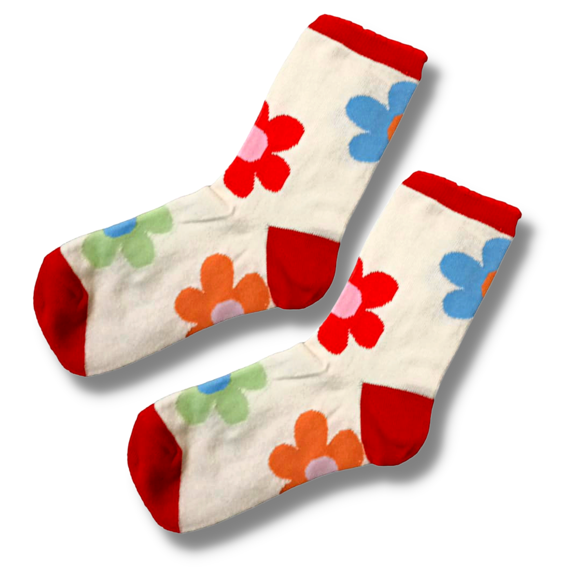 Colourful Flowers Ladies Socks (Size 2-4)