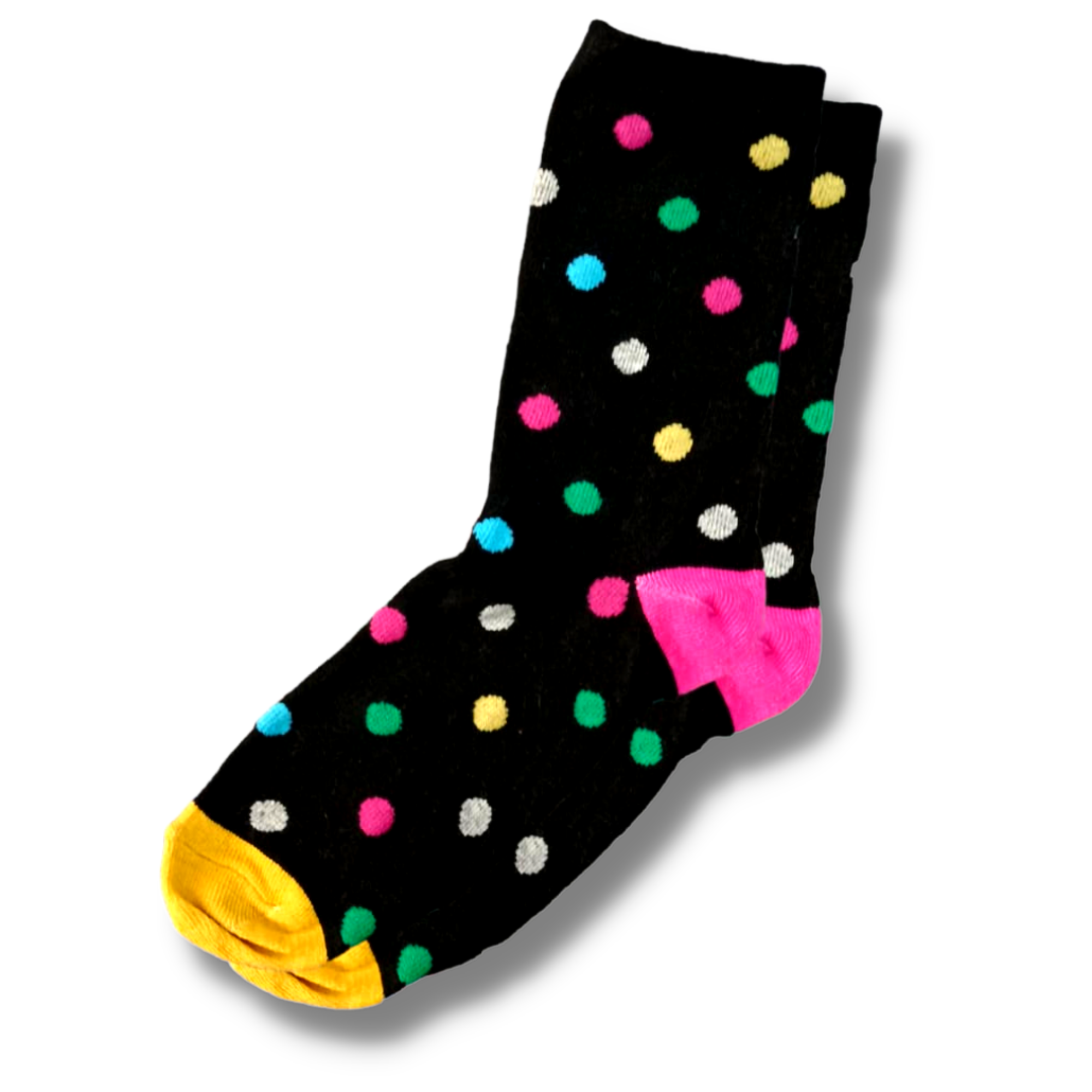 Multi-coloured Large Spots Ladies Socks (Size 4-7)
