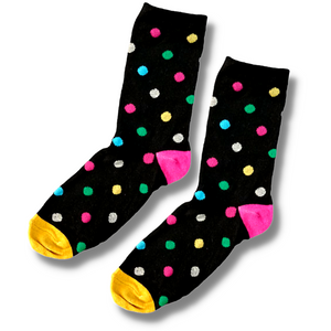 Multi-coloured Large Spots Ladies Socks (Size 4-7)
