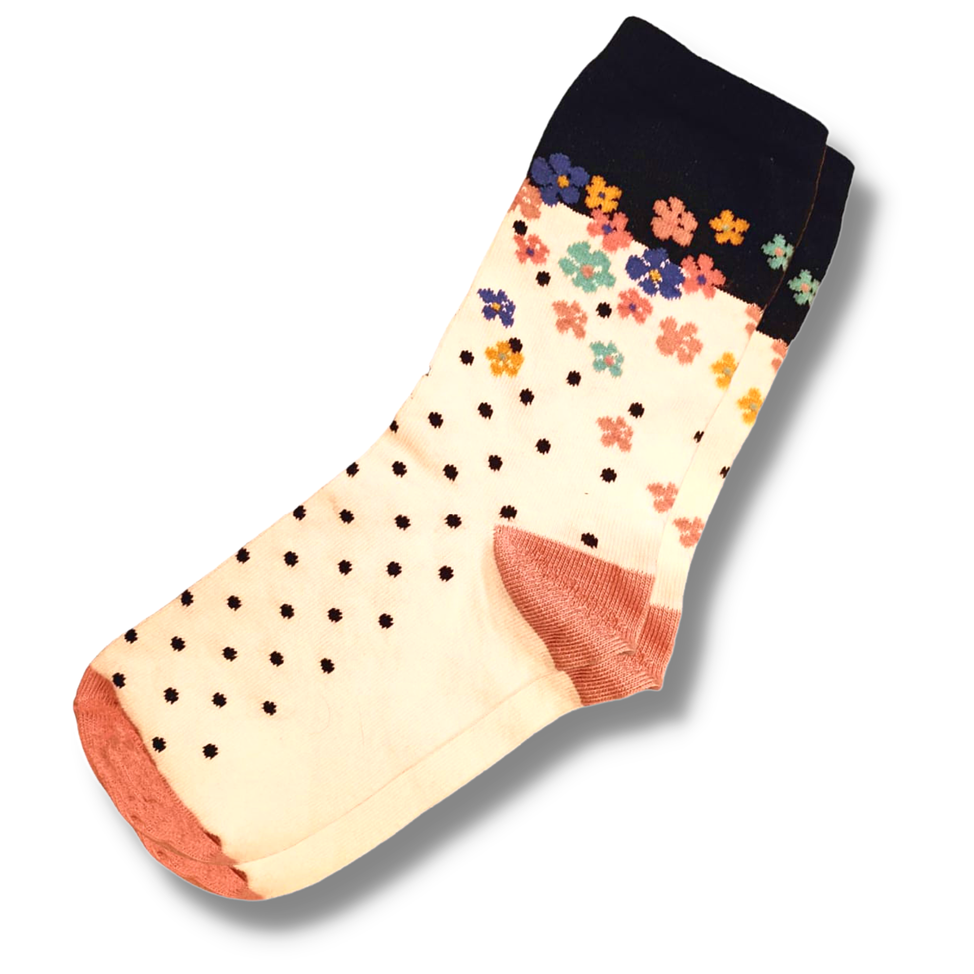 Scattered Flowers Ladies Socks (Size 4-8)