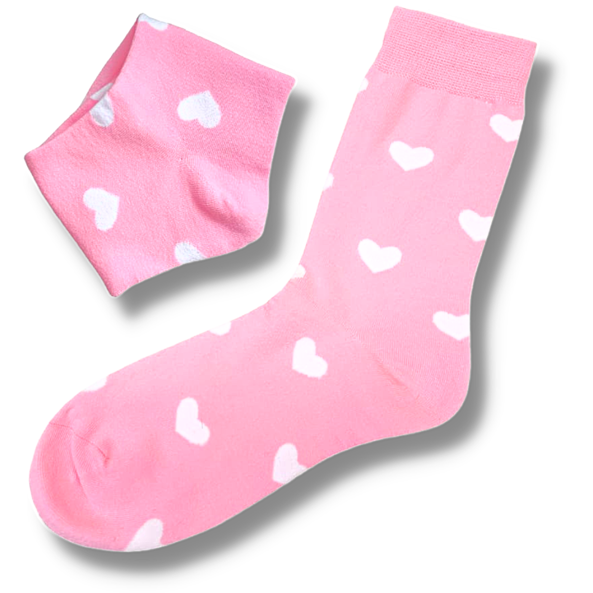 Pink Hearts Ladies Socks (Size 3-7)