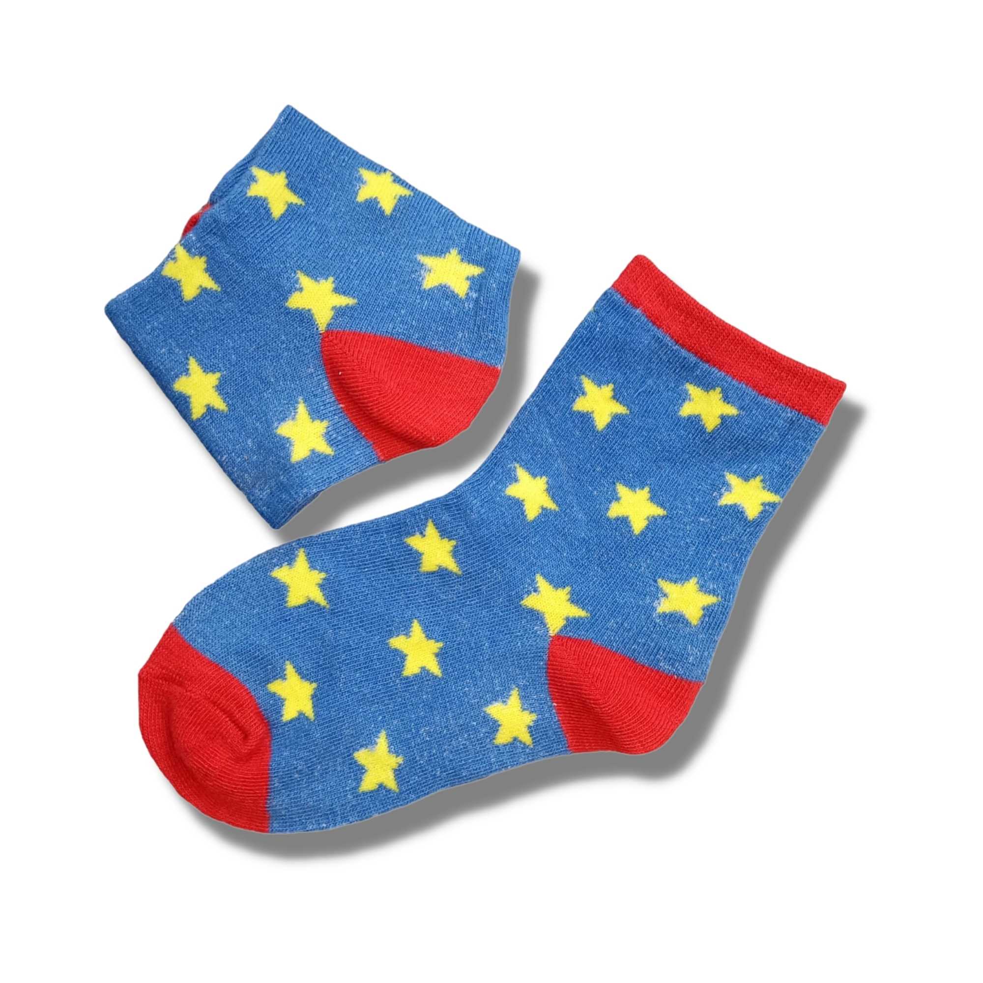 Yellow Stars Children's Socks (Size 6-8.5 and 9-12)